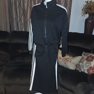 Black and White Women's Skirt Set